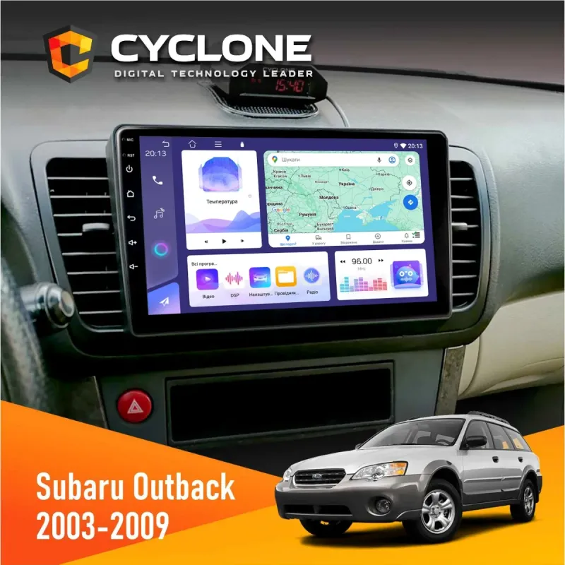 Штатна магнітола Subaru Outback 2003-2009 CYCLONE C9-008 4X64, DSP