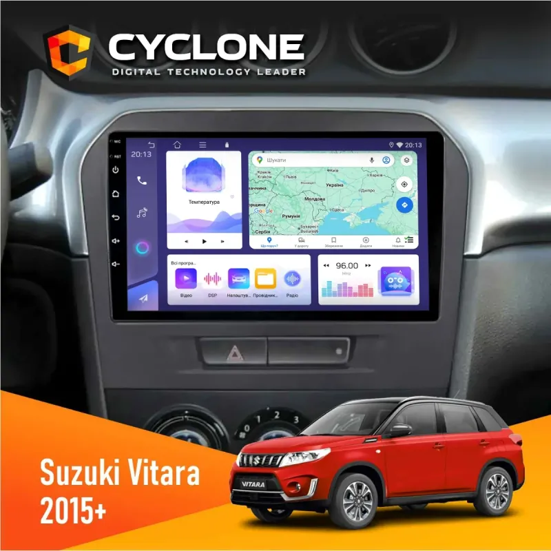 Штатна магнітола Suzuki Vitara 2015+ CYCLONE C9-008 4X64, DSP