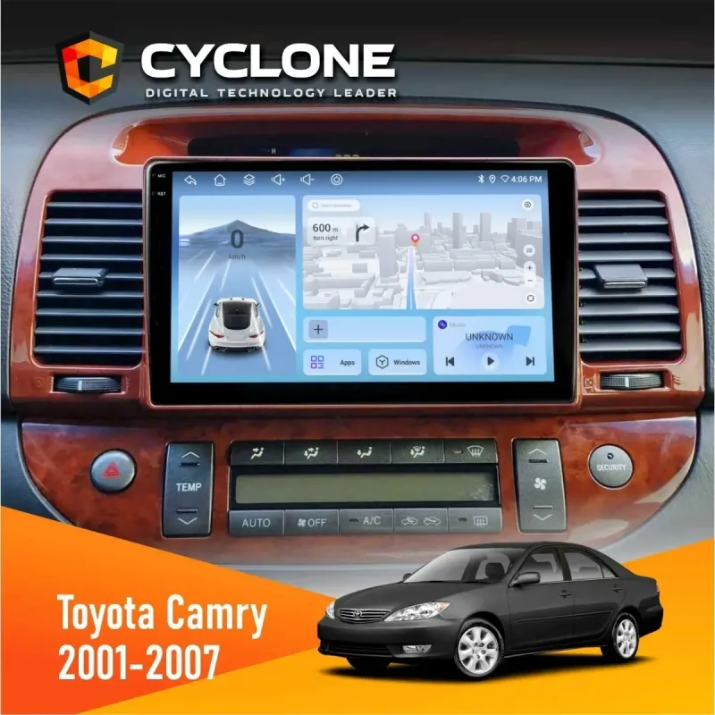 Штатна магнітола Toyota Camry 30 2001-2007 Wood CYCLONE C9-009 4X64, DSP, 4G, 2K