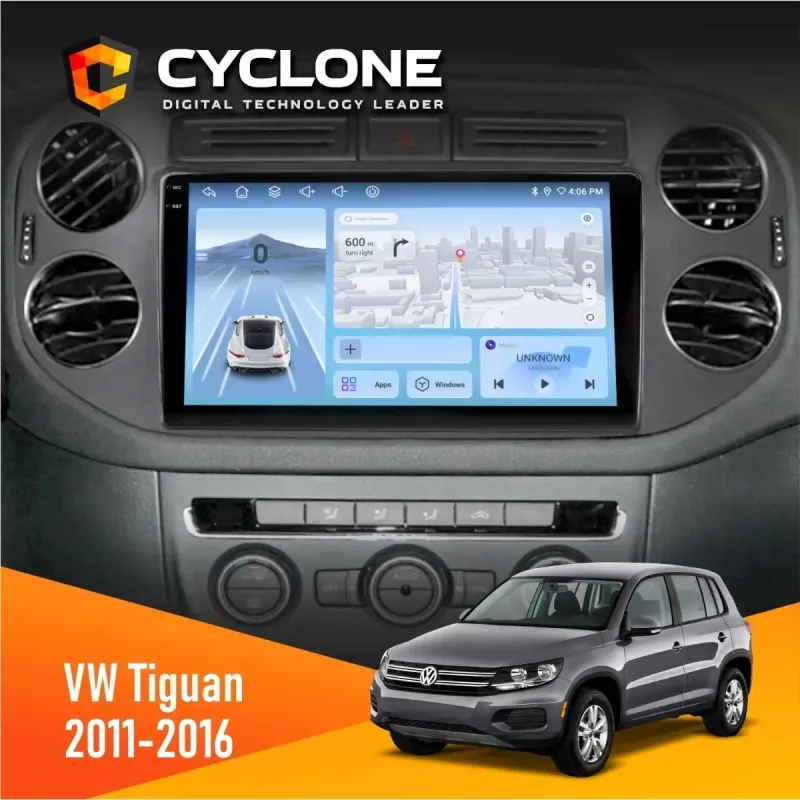 Штатна магнітола Volkswagen Tiguan 2011-2016 Black CYCLONE C9-009 4X64, DSP, 4G, 2K