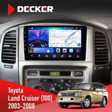 Штатна магнітола Toyota Land Cruiser (100) 2003-2008 DECKER D9-006 4X64, 4G