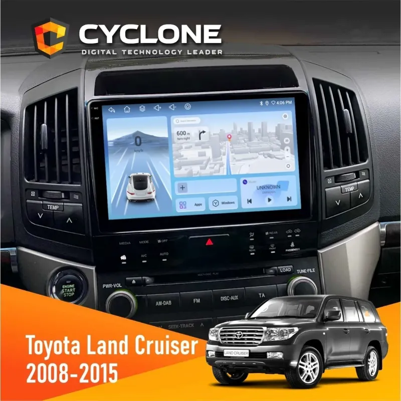 Штатна магнітола Toyota Land Cruiser (200) 2008-2015 CYCLONE C10-005 4X64, 4G, DSP, 2K