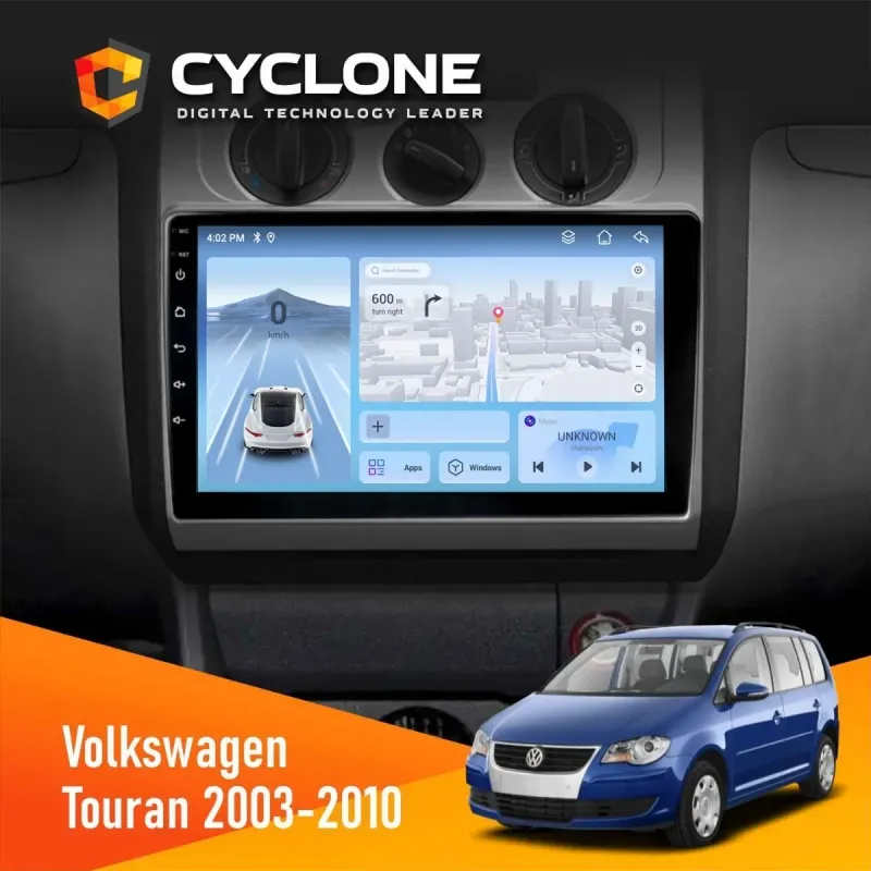 Штатна магнітола Volkswagen Touran 2003-2010 Silver CYCLONE C10-005 4X64, 4G, DSP, 2K