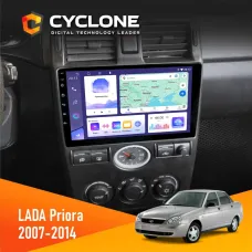 Штатна магнітола Lada Priora Black 2007-2014 CYCLONE C9-011 4X64, DSP