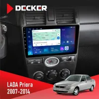 Штатна магнітола Lada Priora Black 2007-2014 DECKER D9-007 4X64 DSP 360 4G
