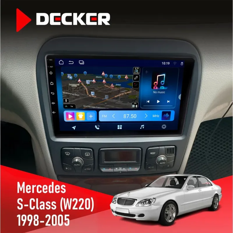 Штатна магнітола Mercedes-Benz S-Class (W220) 1998-2005 DECKER TS TS9-003 4X64, DSP 4G, 2K