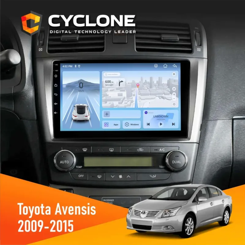 Штатна магнітола Toyota Avensis 2008-2015 Black CYCLONE C9-012 4X64 DSP 4G