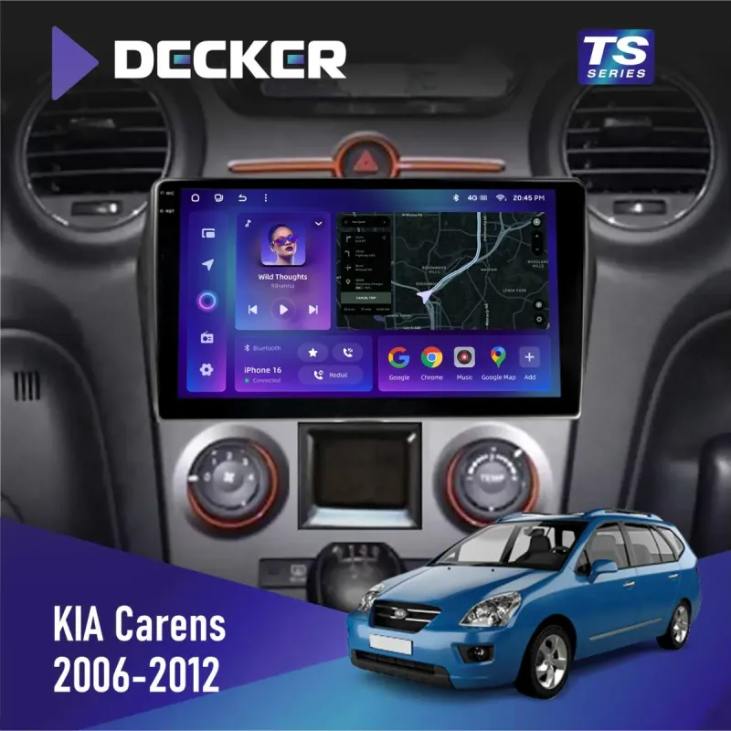 Штатна магнітола KIA Carens 2006-2012 Climate DECKER D9-008 8X128 DSP 4G