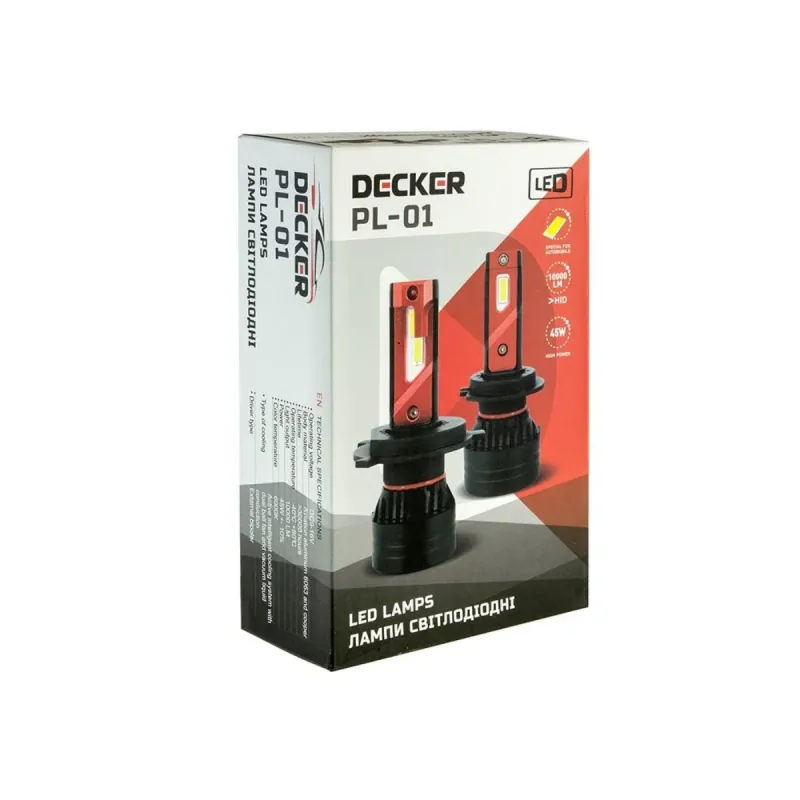 Світлодіодна лампа DECKER PL-01 H4 H/L 5000K