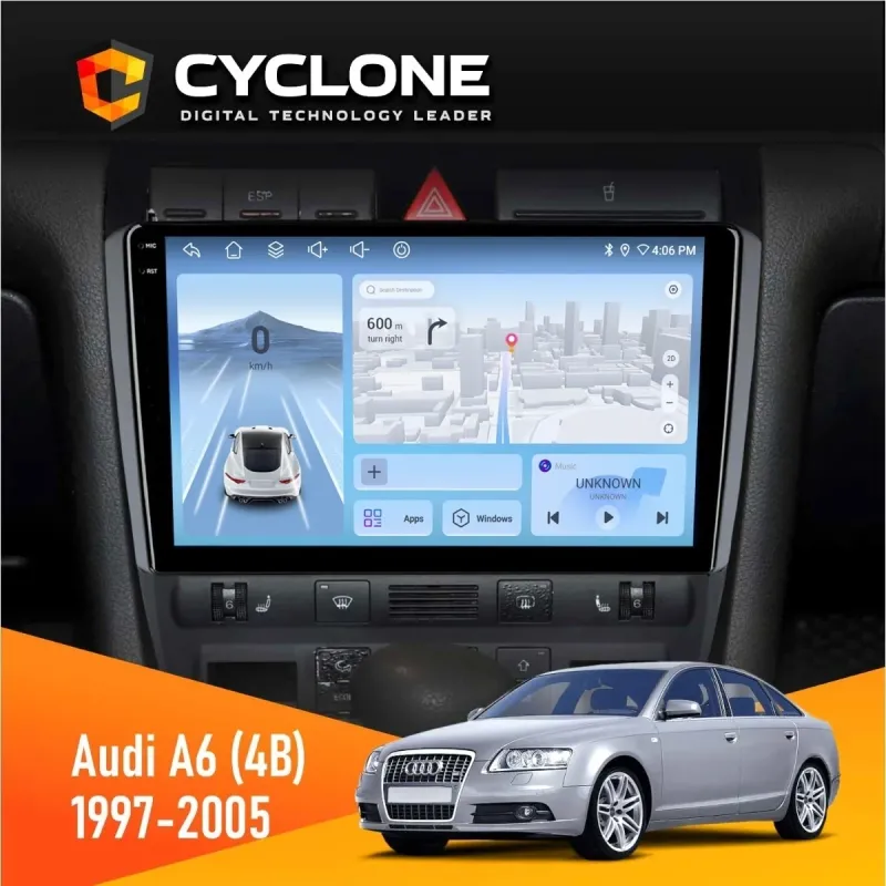 Штатна магнітола Audi A6 (4B) 1997-2005 CYCLONE C9-009 4X64, DSP, 4G, 2K
