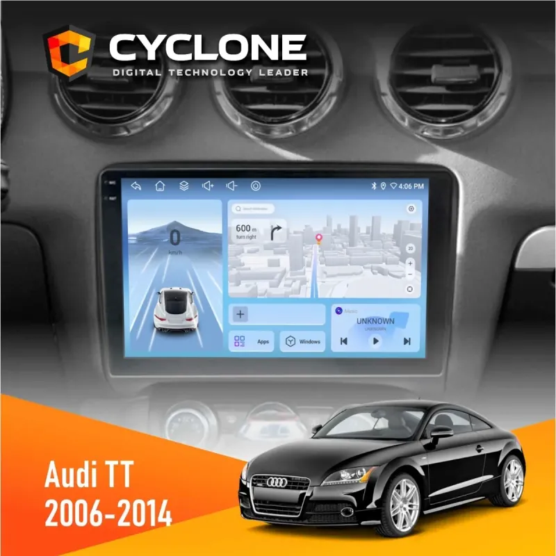 Штатна магнітола Audi TT 2006-2014 CYCLONE C9-009 4X64, DSP, 4G, 2K