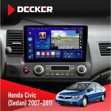 Штатна магнітола Honda Civic 2007-2011 (Sedan) DECKER D10-005 4X64, DSP, 360, 4G, 2K