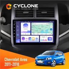 Штатна магнітола Chevrolet Aveo 2011-2018 CYCLONE C9-011 4X64, DSP