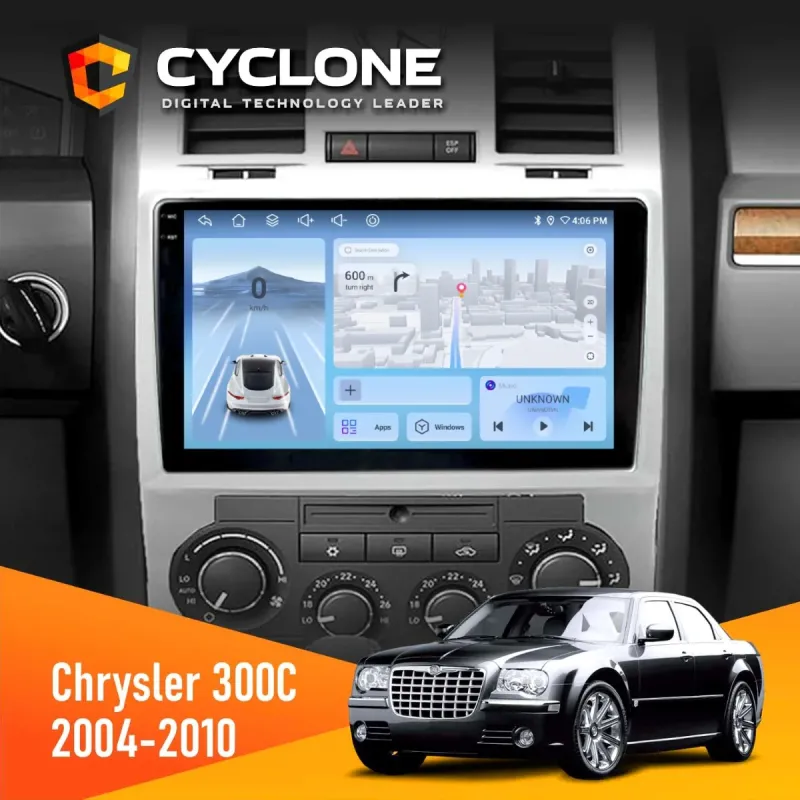 Штатна магнітола Chrysler 300C 2004-2010 CYCLONE C9-009 4X64, DSP, 4G, 2K