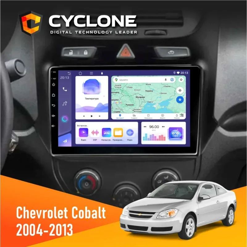 Штатна магнітола Chevrolet Cobalt 2004-2013 CYCLONE C9-008 4X64, DSP