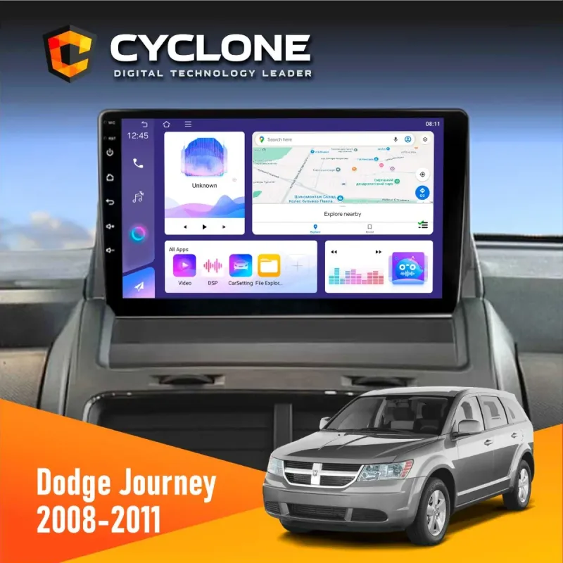 Штатна магнітола Dodge Journey 2008-2011 CYCLONE C9-008 4X64, DSP
