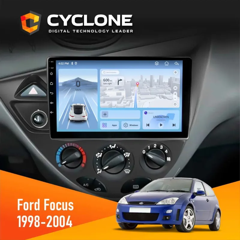 Штатна магнітола Ford Focus 1998-2004 CYCLONE C9-009 4X64, DSP, 4G, 2K