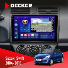 Штатна магнітола Suzuki Swift 2004-2010 DECKER D10-005 4X64, DSP, 360, 4G, 2K