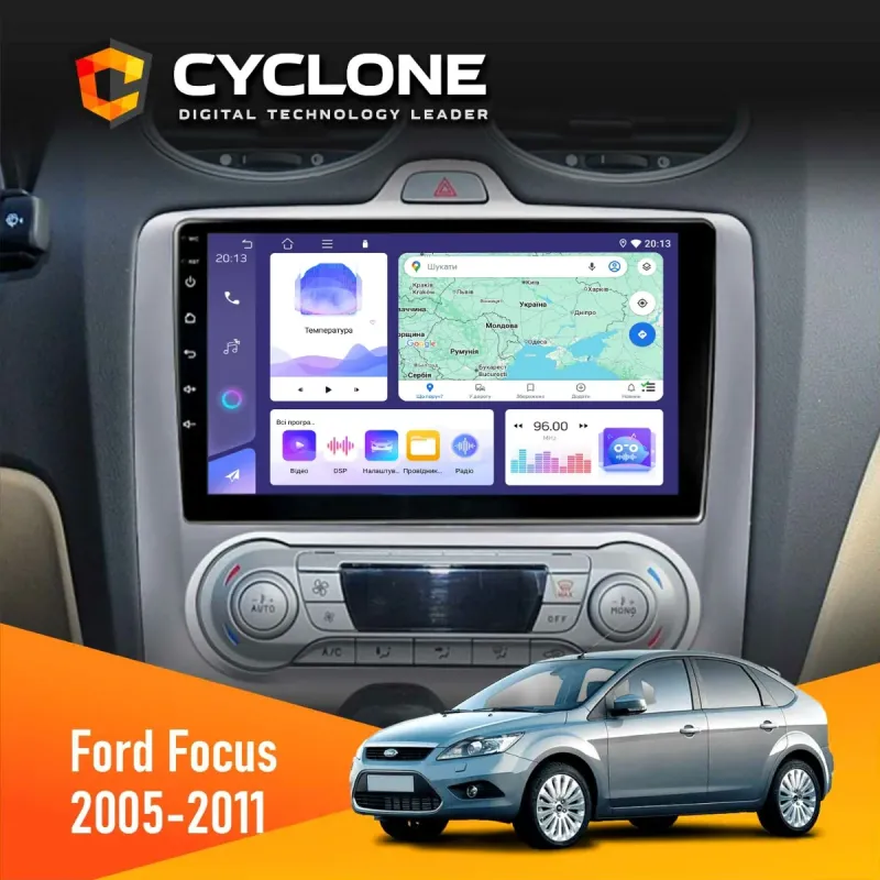 Штатна магнітола Ford Focus 2 2005-2011 Climate CYCLONE C9-008 4X64, DSP