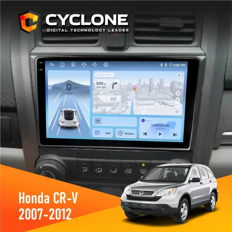 Штатна магнітола Honda CR-V 2007-2012 CYCLONE C9-009 4X64, DSP, 4G, 2K