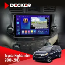 Штатна магнітола Toyota Highlander 2008-2013 DECKER D10-005 4X64, DSP, 360, 4G, 2K