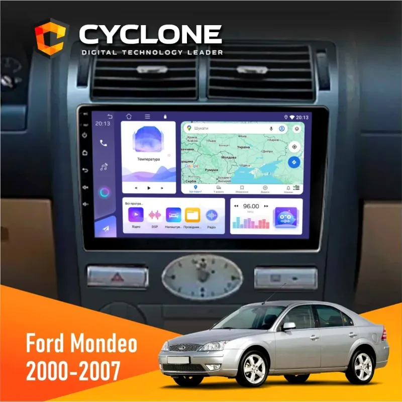 Штатна магнітола Ford Mondeo 2000-2007 Climate CYCLONE C9-008 4X64, DSP