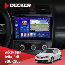 Штатна магнітола Volkswagen Golf 2003-2008 Climate DECKER D10-005 4X64, DSP, 360, 4G, 2K