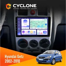 Штатна магнітола Hyundai Getz 2002-2010 Black CYCLONE C9-011 4X64, DSP