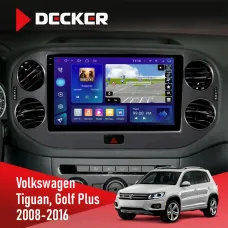 Штатна магнітола Volkswagen Tiguan, Golf Plus 2008-2016 DECKER D10-005 4X64, DSP, 360, 4G, 2K