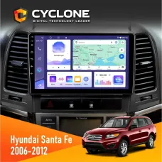 Штатна магнітола Hyundai Santa Fe 2006-2012 CYCLONE C9-011 4X64, DSP
