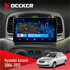 Штатна магнітола Hyundai Accent 2006-2012 Black DECKER D9-008 8X128 DSP 4G