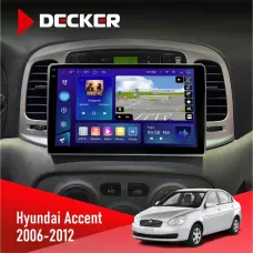 Штатна магнітола Hyundai Accent 2006-2012 Black DECKER D9-005 4X64, DSP, 360, 4G, 2K