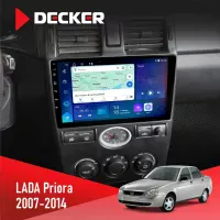 Штатна магнітола Lada Priora Black 2007-2014 DECKER D9-007 4X64 DSP 360 4G
