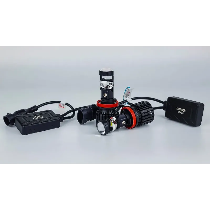 LED лампи автомобільні з лінзою DriveX LE-07 H11 6000K 55W 9-32V