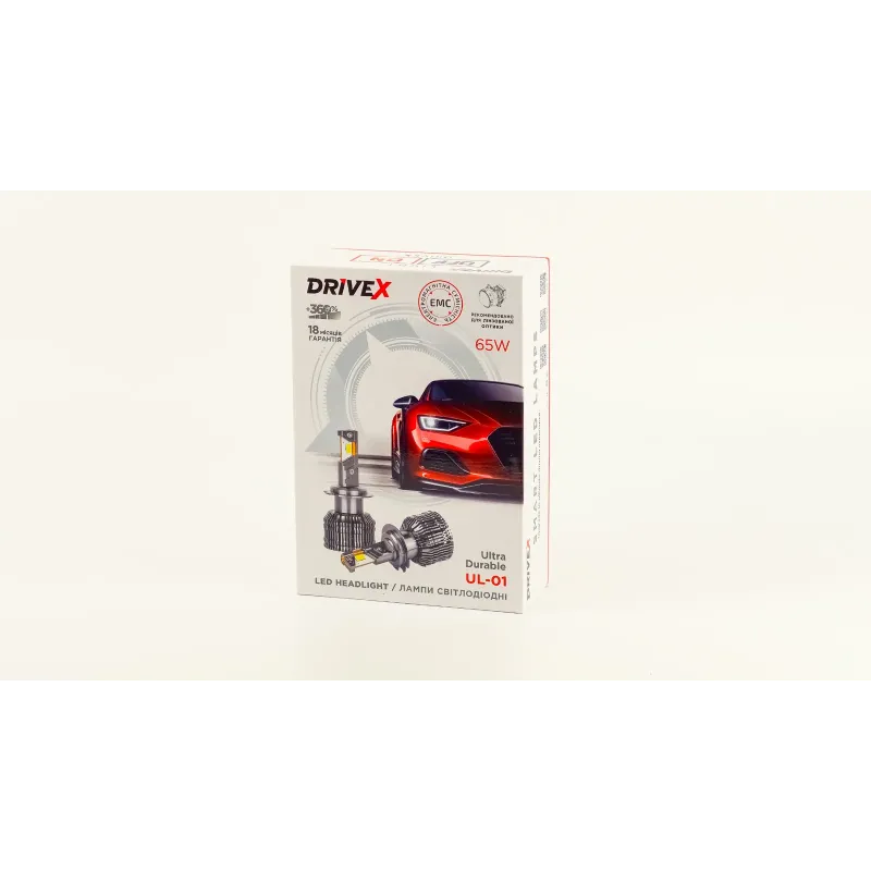LED лампи автомобільні DriveX UL-01S H4/H19 5.5K 65W CAN