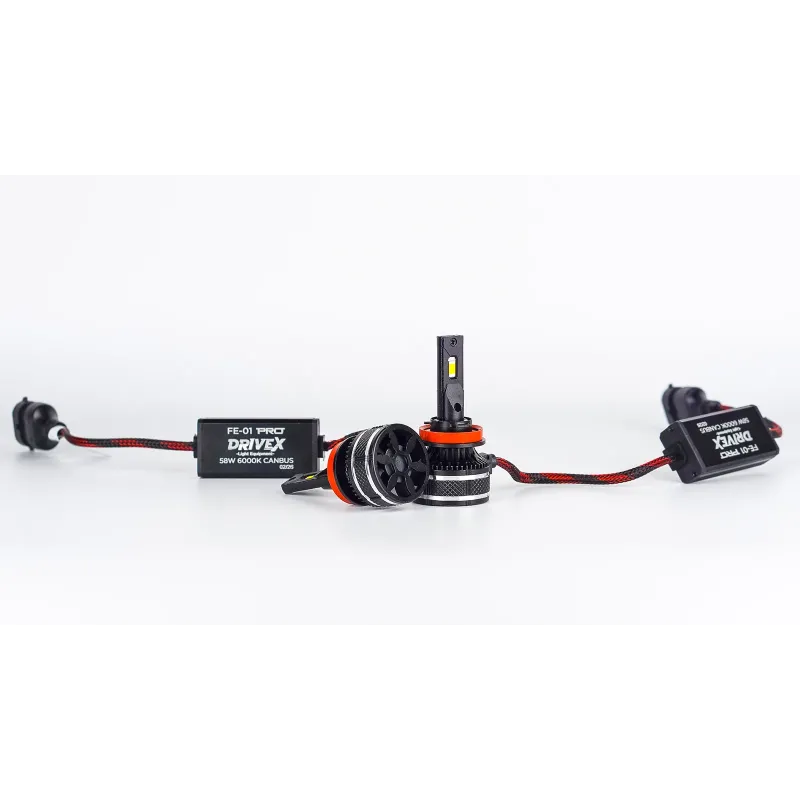 LED лампи автомобільні DriveX FE-01 PRO H11/H8/H9 58W CAN 9-32V 6K