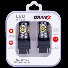 Світлодіоди в габаритні вогні. Підсвітку номера та салона DriveX Glow X1 T25(1) 12-24V 10W CAN 1200Lm 3156/P27W base-16mm USA к-т.