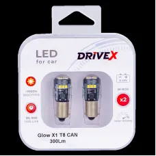 Світлодіоди в габаритні вогні. Підсвітку номера та салона DriveX Glow X1 T8 12-24V CAN 300Lm BA9S/T4W d-9mm к-т.