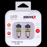 Світлодіоди в габаритні вогні. Підсвітку номера та салона DriveX T8-202 3014-30 10-16V BA9S/T4W d-9mm к-т.