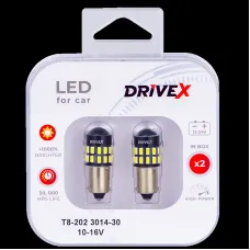 Світлодіоди в габаритні вогні. Підсвітку номера та салона DriveX T8-202 3014-30 10-16V BA9S/T4W d-9mm к-т.