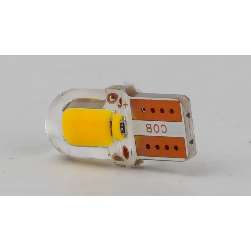 Світлодіоди в габаритні вогні. підсвітку номера та в салон DriveX T10-218 Yellow 12V 0.3W 15Lm W5W base-10mm C