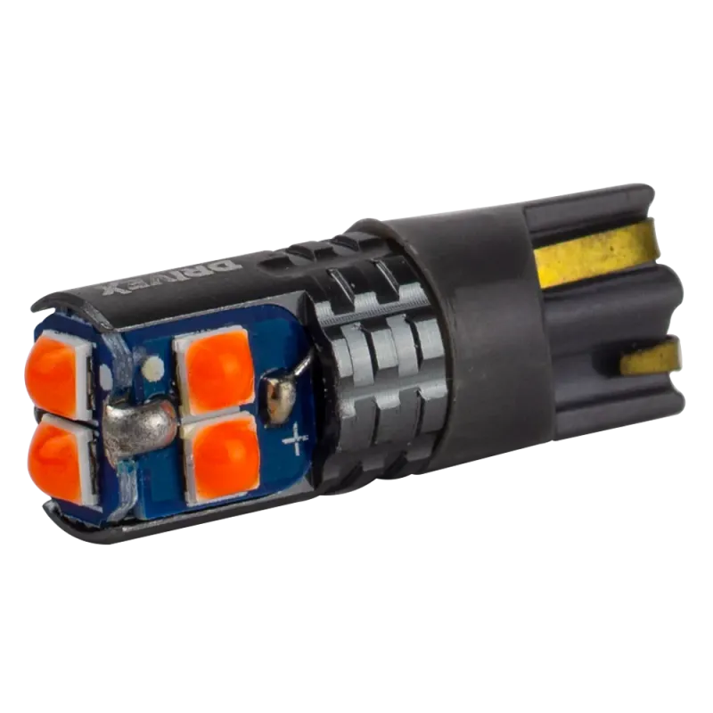 Світлодіоди в габаритні вогні. підсвітку номера та в салон DriveX T10-228 Red 12-24V 1.7W 15Lm W5W base-10mm B