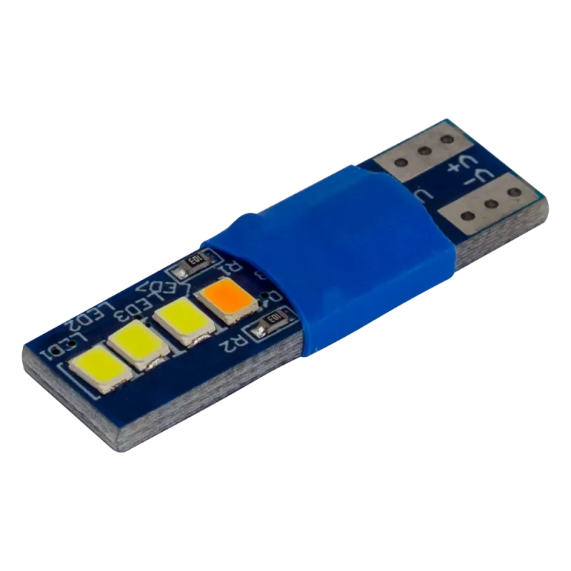 Світлодіоди в габаритні вогні. підсвітку номера та в салон DriveX T10-230 Yellow 12V 0.6W 30Lm W5W base-10mm C