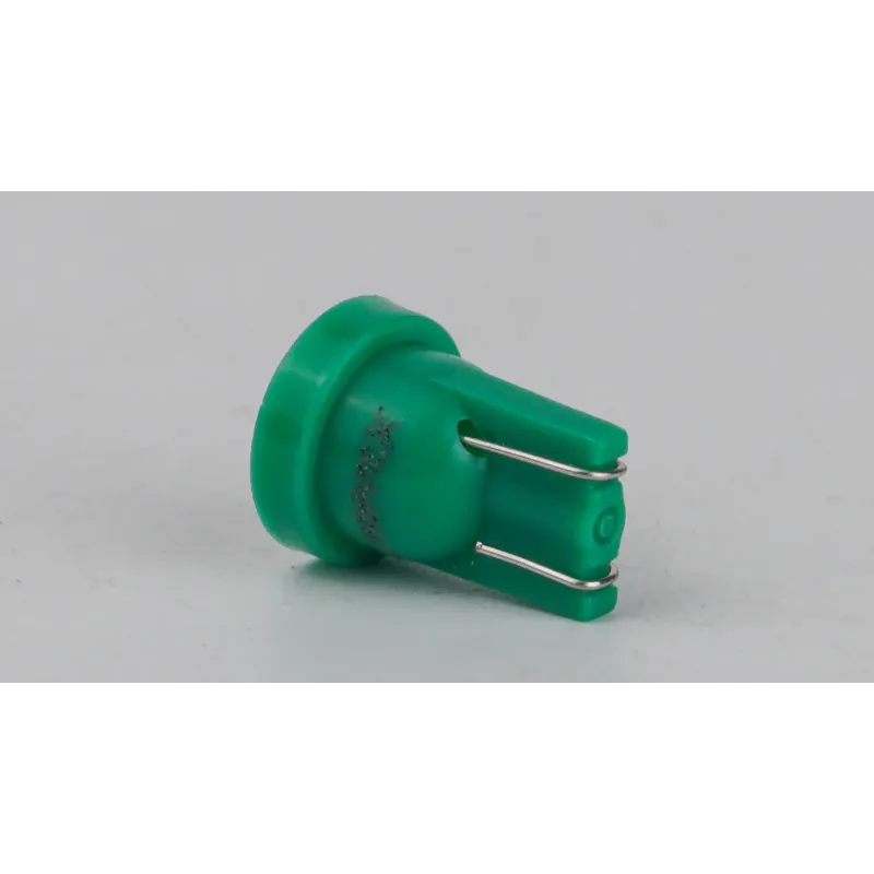 Світлодіоди в габаритні вогні. підсвітку номера та в салон T10-244 Green 12V 0.3W 12Lm W5W base-10mm C