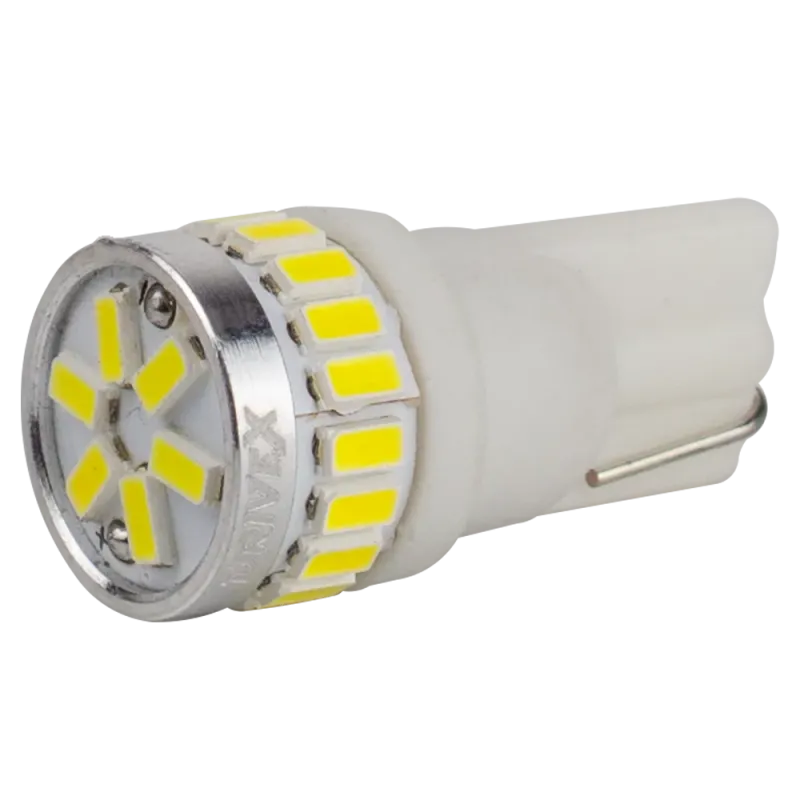 Світлодіоди в габаритні вогні. підсвітку номера та в салон DriveX T10-254 12V 1.1W 115Lm W5W base-10mm C