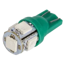 Світлодіоди в габаритні вогні. підсвітку номера та в салон DriveX T10-265 Green 12V 0.7W 26Lm W5W base-10mm C