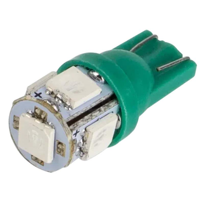 Світлодіоди в габаритні вогні. підсвітку номера та в салон DriveX T10-265 Green 12V 0.7W 26Lm W5W base-10mm C