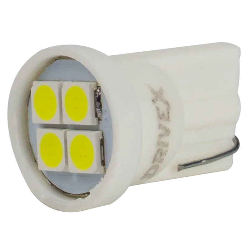 Світлодіоди в габаритні вогні. підсвітку номера та в салон DriveX T10-266 12V 0.8W 120Lm W5W base-10mm C