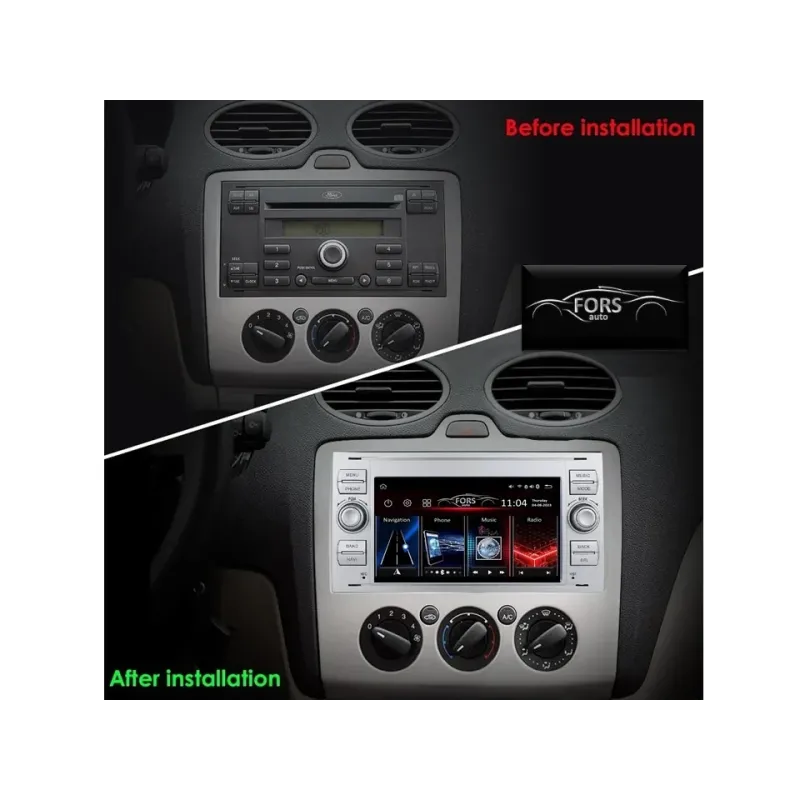 Штатна магнітола FORS.auto FS 2 ULTRA-FDSK Ford Focus/Mondeo/S-Max/C-Max/Kuga/Fiesta/Fusion (2+32Gb, 7", silver) 2005-2011