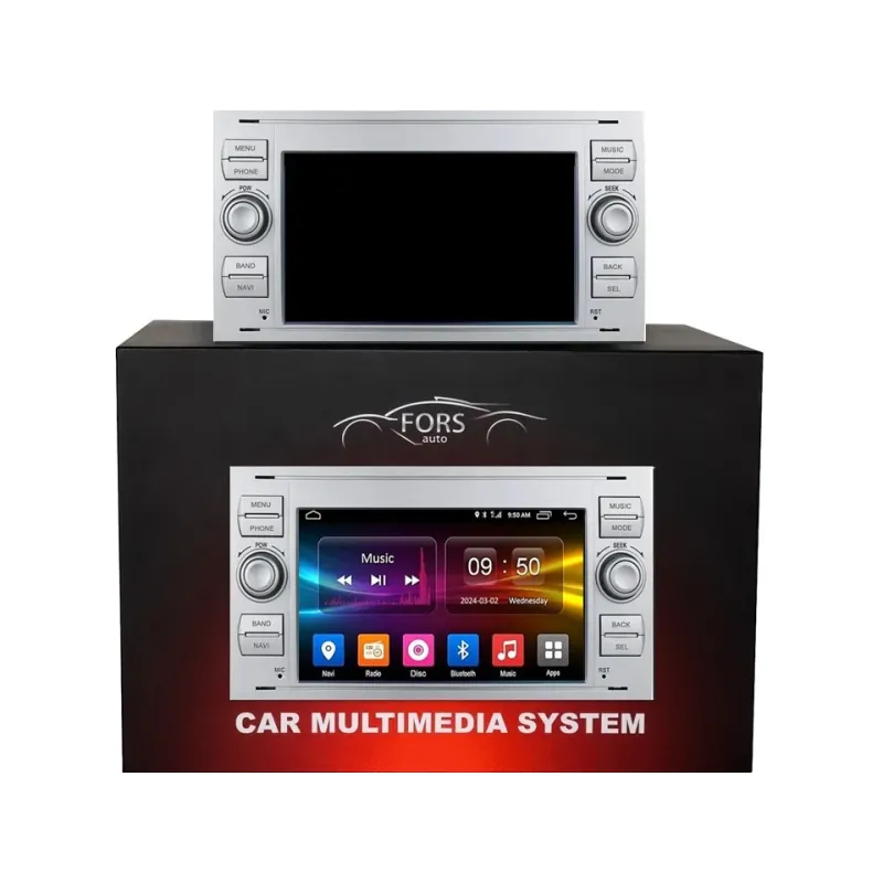 Штатна магнітола FORS.auto M150 Ford Focus/Mondeo/S-Max/C-Max/Kuga/Fiesta/Fusion (7 inch, 2+32Gb, silver) 2007-2011